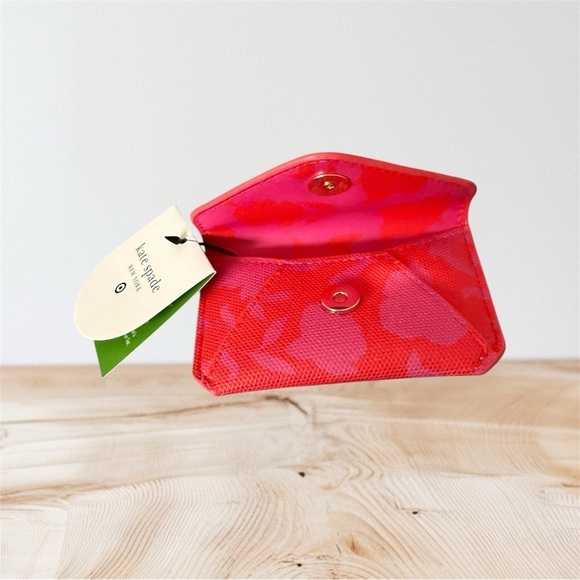 Kate Spade Red Floral Women's Card Holder - Picture 3 of 5